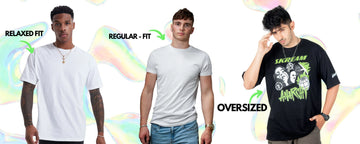 What are the differences between regular fit, box fit, and oversized fit t-shirts?