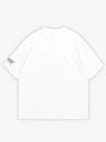White oversized T-shirt, dark y2k print, skream streetwear t-shirt 