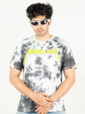 Black tie dye t-shirt, metallica rock band graphic y2k print, skream streetwear t-shirt