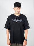 Black oversized t-shirt, savage band metal y2k print, skream streetwear t-shirt