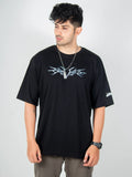 Black oversized t-shirt, savage band metal y2k print, skream streetwear t-shirt