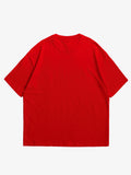 red oversized t-shirt, skream essentials graphic y2k print, skream streetwear t-shirt