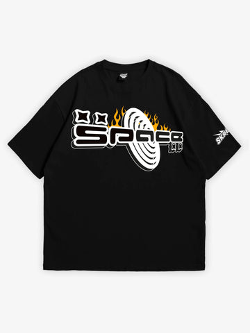 black oversized t-shirt, graphic y2k print, skream streetwear t-shirt