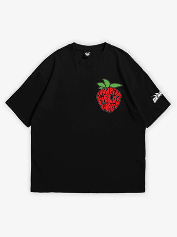 black oversized t-shirt, graphic y2k print, skream streetwear t-shirt