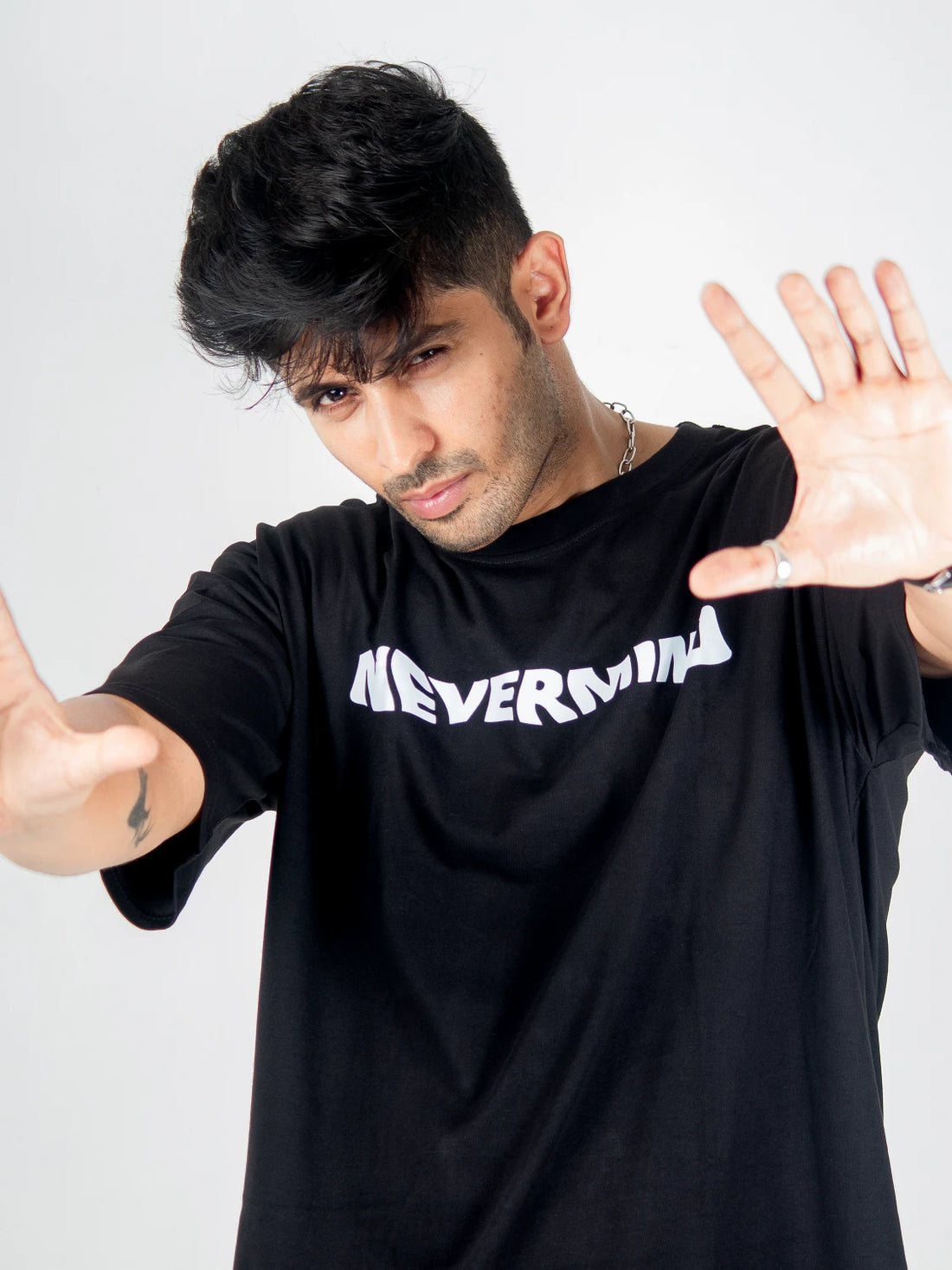 Black oversized T-shirt, Nevermind nirvana rock music band graphic y2k print, skream streetwear t-shirt