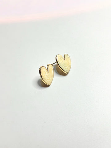 Gold Plated Heart Stud Earrings