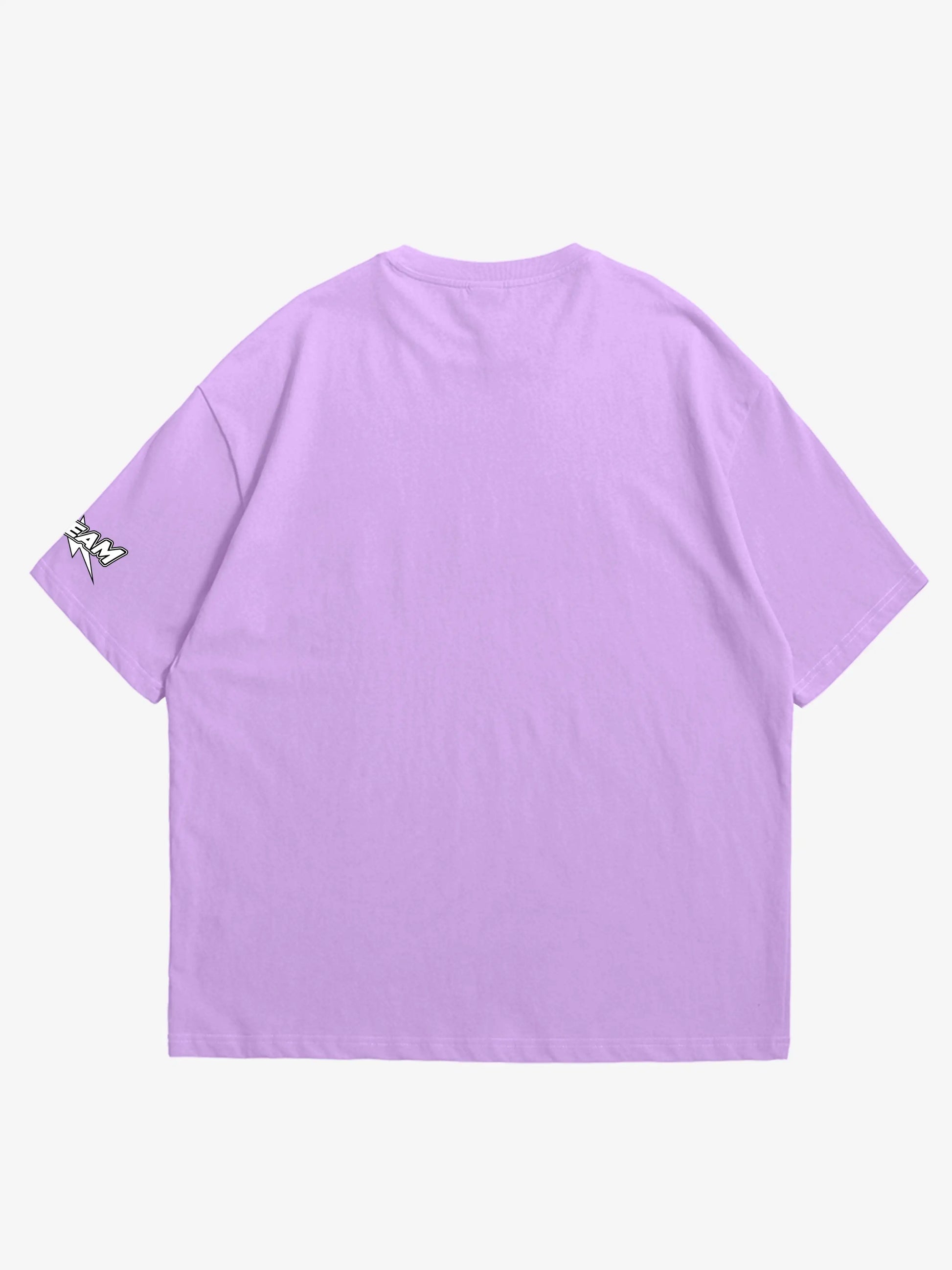 lavender oversized t-shirt, graphic y2k print, skream streetwear t-shirt