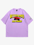 lavender oversized t-shirt, graphic y2k print, skream streetwear t-shirt