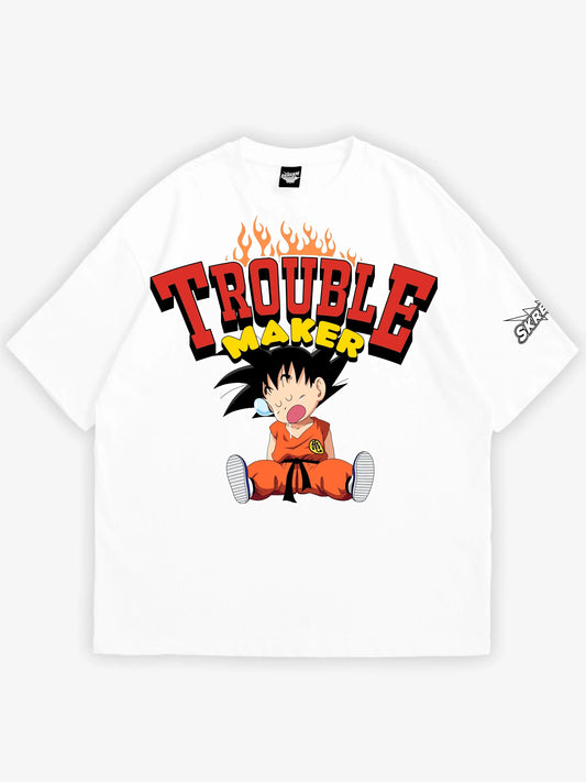 white oversized t-shirt, graphic y2k print, skream streetwear t-shirt
