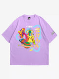 lavender oversized t-shirt, pikachu pokemon graphic y2k print, skream streetwear t-shirt