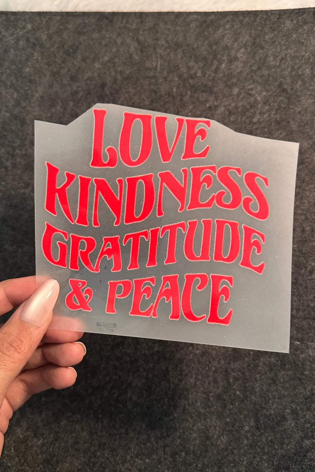 Love • Kindness • Gratitude • Peace – Red Iron-On Patch | SKREAM®