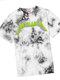 Black tie dye t-shirt, metallica rock band graphic y2k print, skream streetwear t-shirt