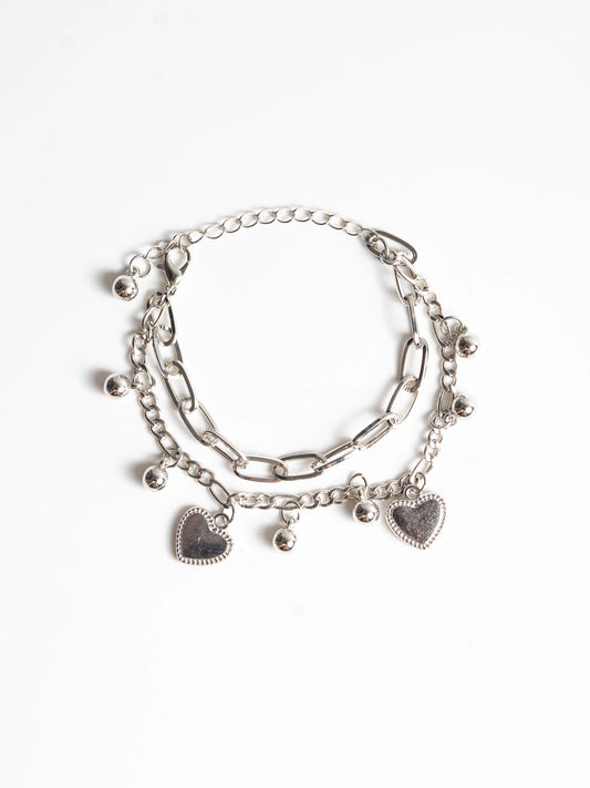 Multilayer Y2k Chunky Heart Bracelet for Women