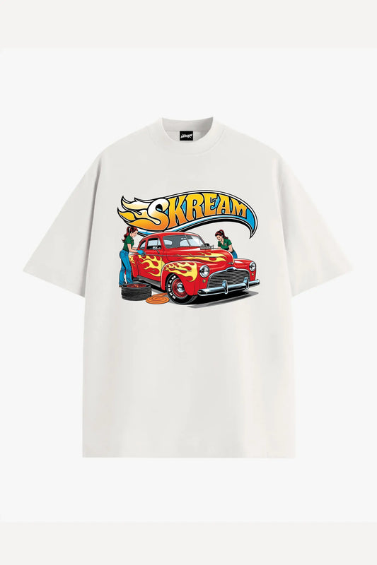 Skream Vintage Fiery Racer Oversized Tee