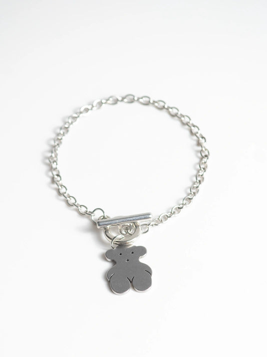 Teddy Bear Y2k Silver Bracelet for Women