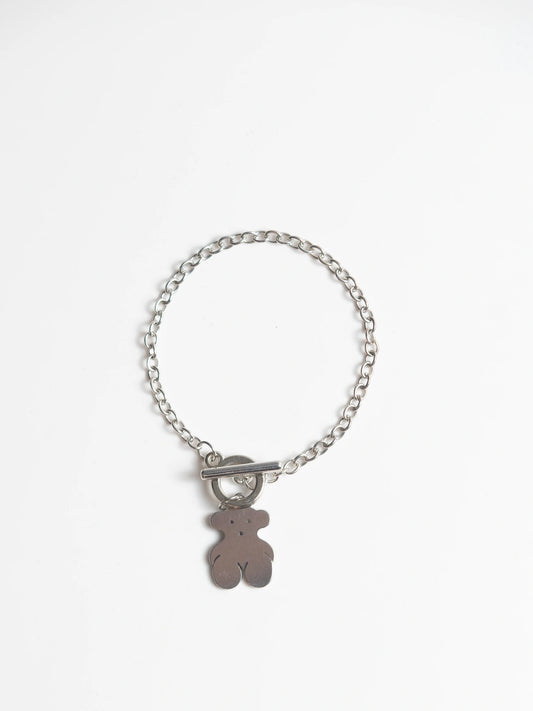 Teddy Bear Y2k Silver Bracelet for Women