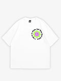 white oversized t-shirt, graphic y2k print, skream streetwear t-shirt