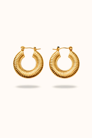 ribbed hoop earrings
