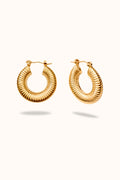 ribbed hoop earrings