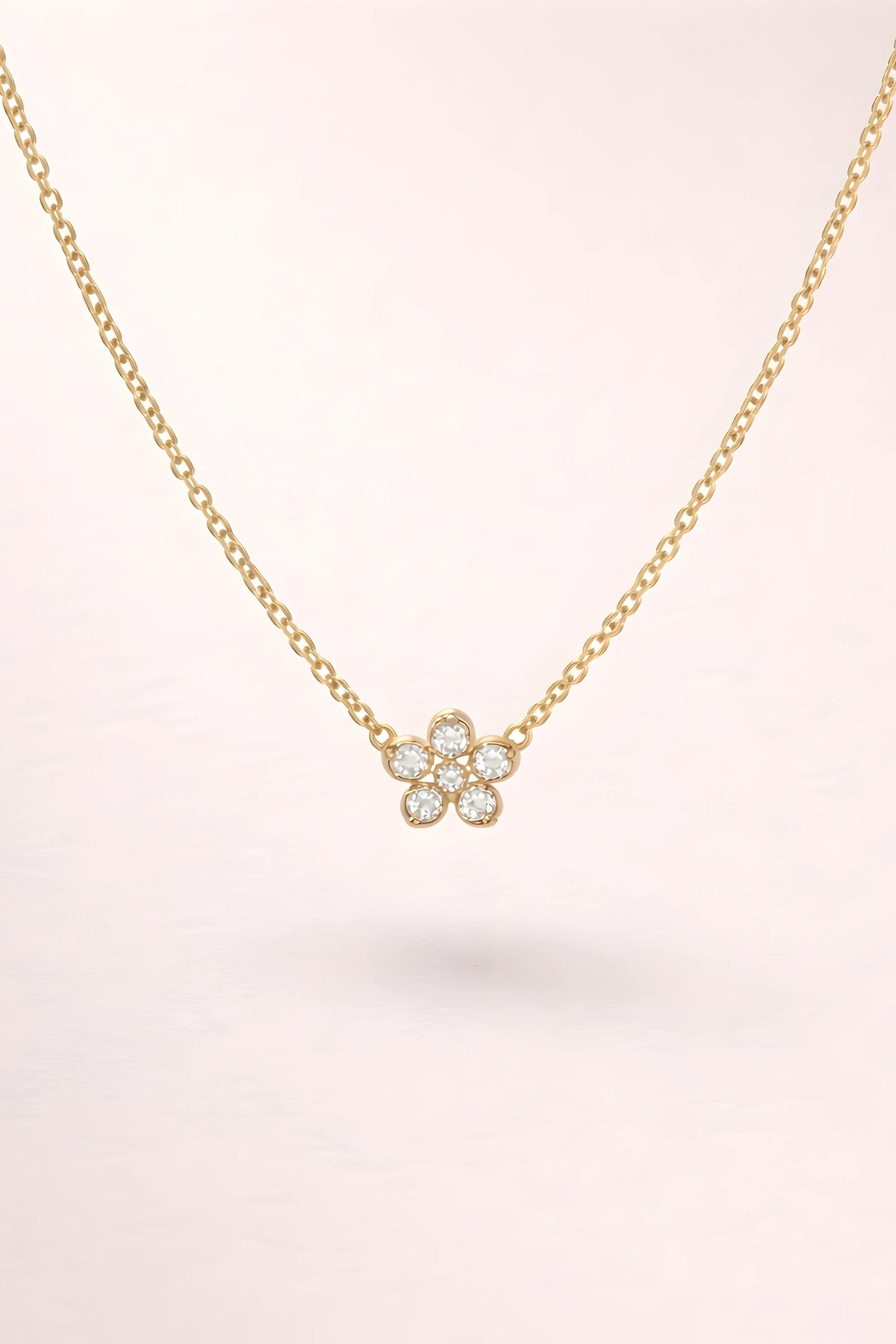 delicate gold flower pendant necklace