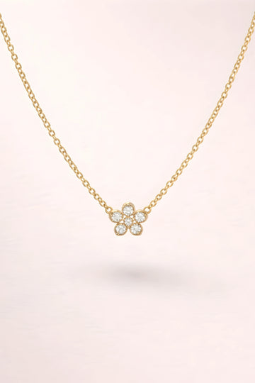 delicate gold flower pendant necklace
