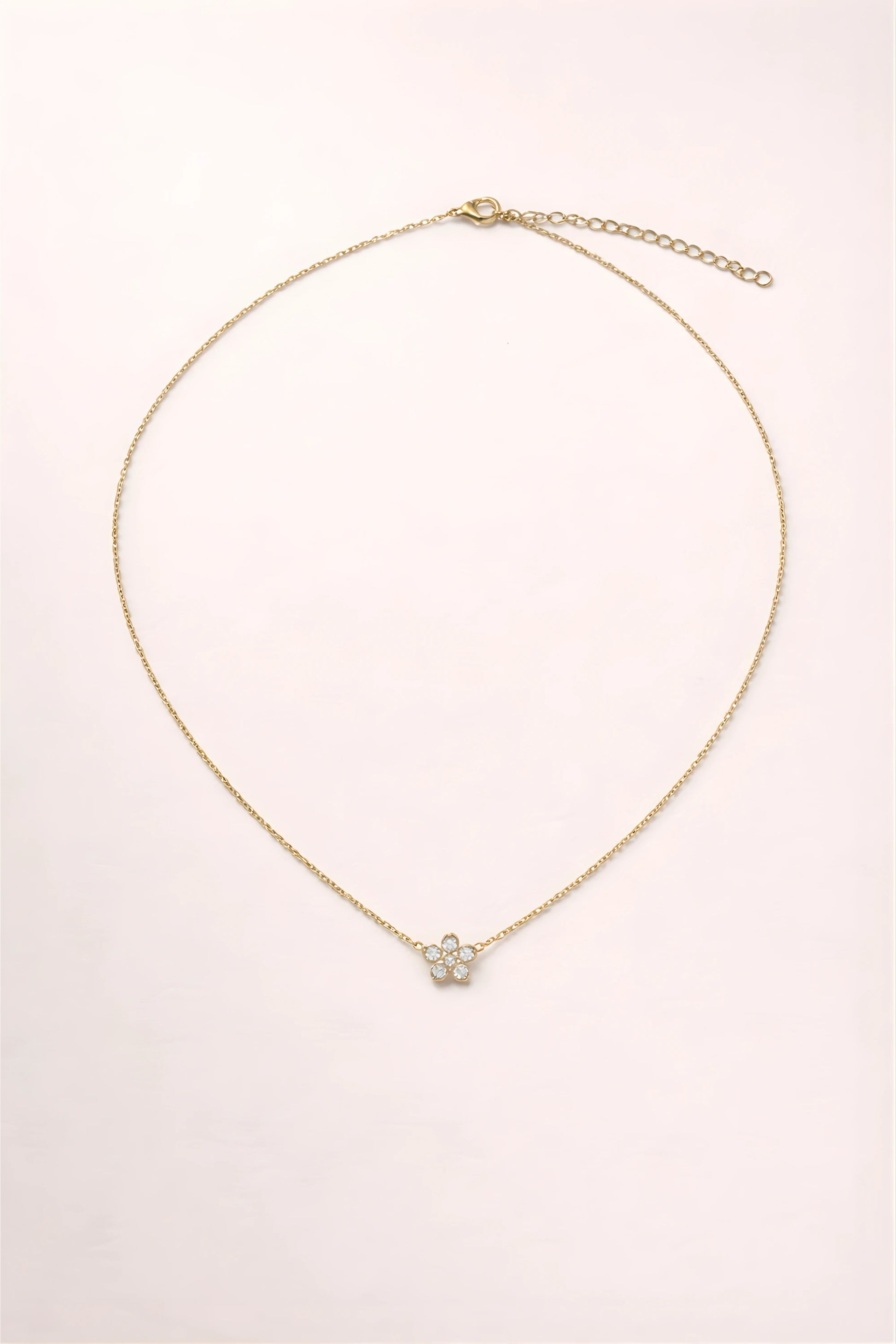 delicate gold flower pendant necklace