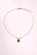 gold malachite pendant necklace