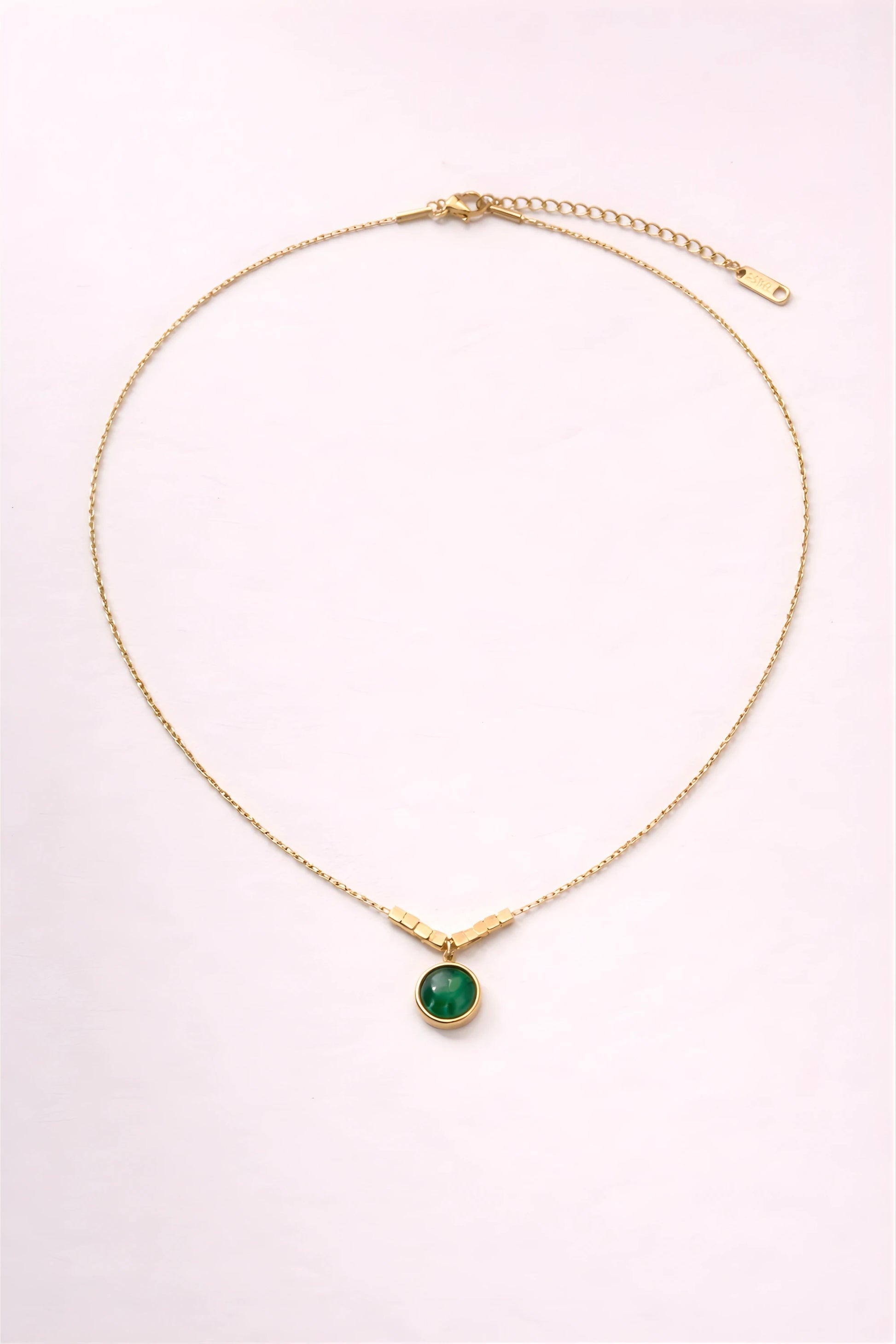gold malachite pendant necklace