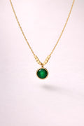 gold malachite pendant necklace