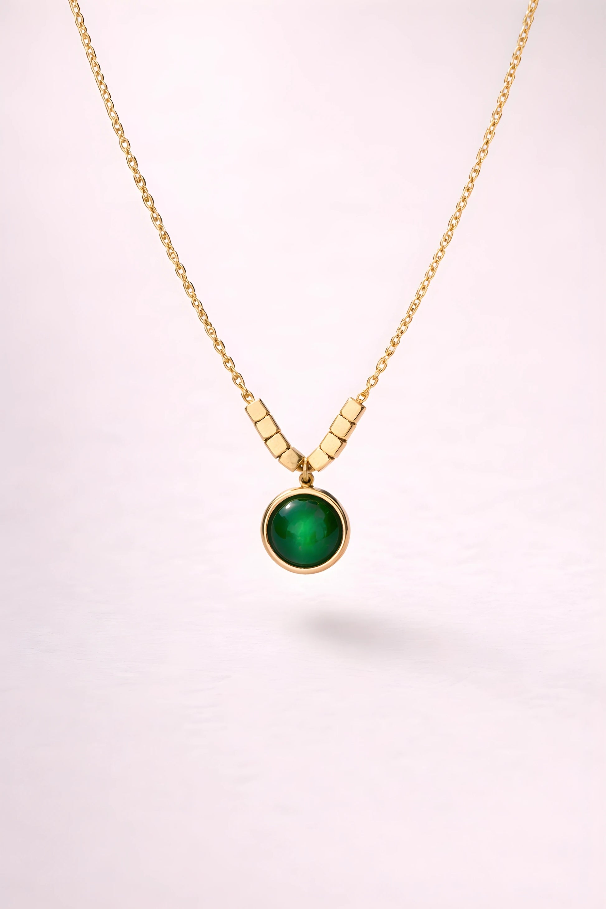 gold malachite pendant necklace