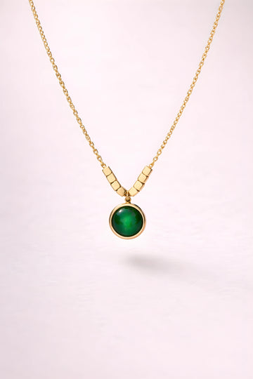 gold malachite pendant necklace