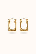 Rectangular 18K Gold Plated Hoop Earrings