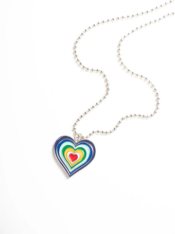 Colorful Heart Pendant Y2k Chain for Women