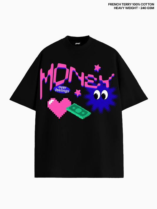 Money Over Feelings Heavy Weight Oversized Tee