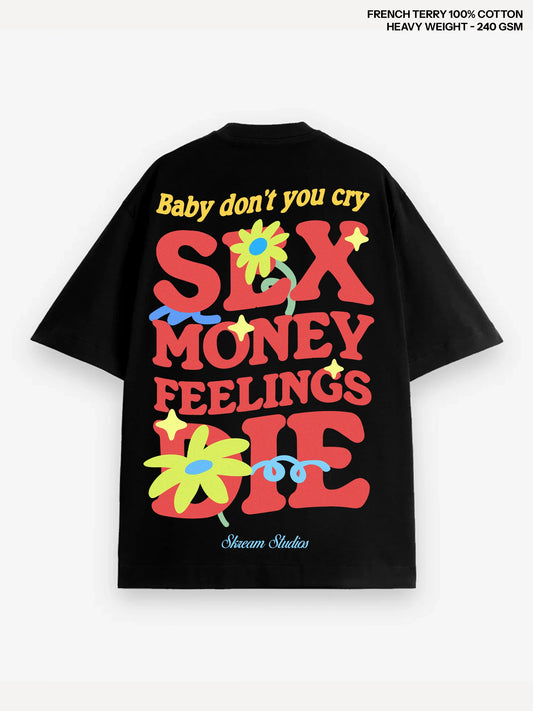 S3x Money Feelings Die Heavy Weight Oversized Tee