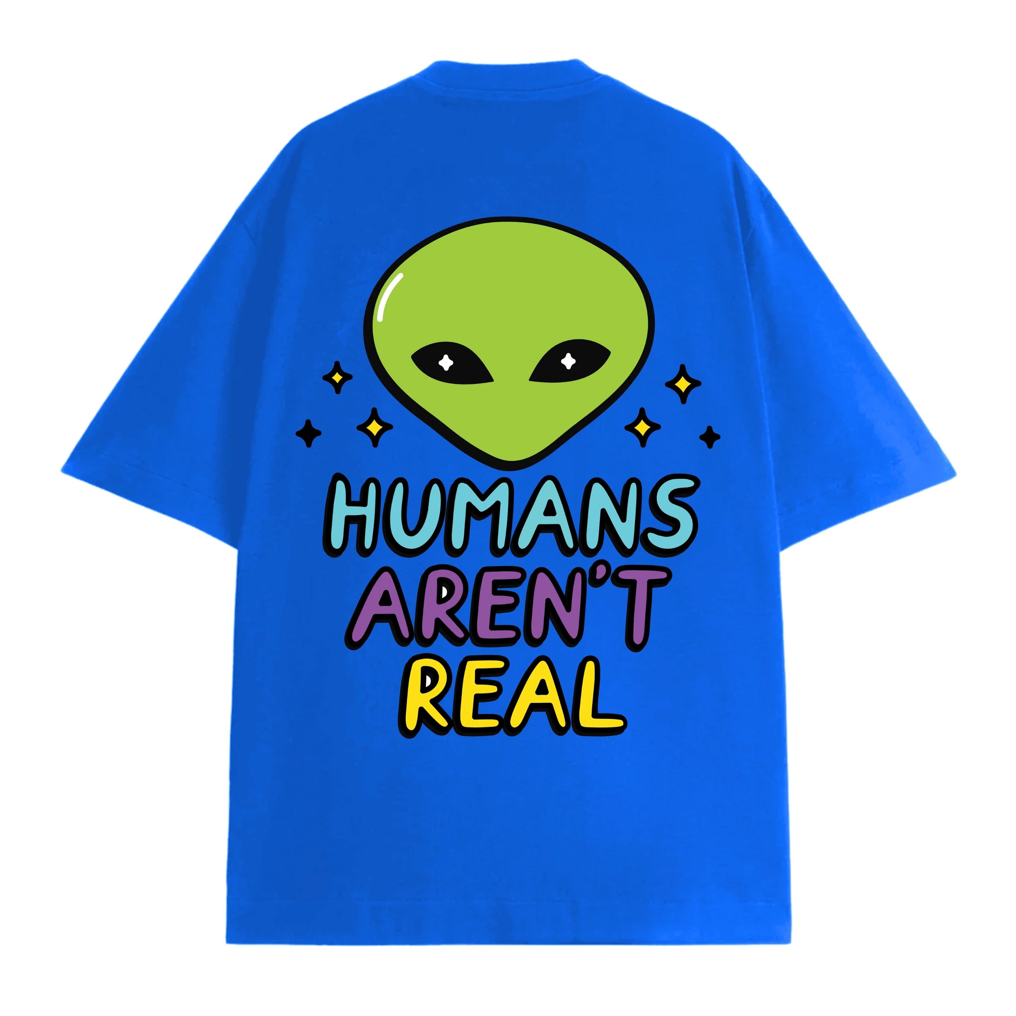 Humans aren't real White Oversized T-shirt