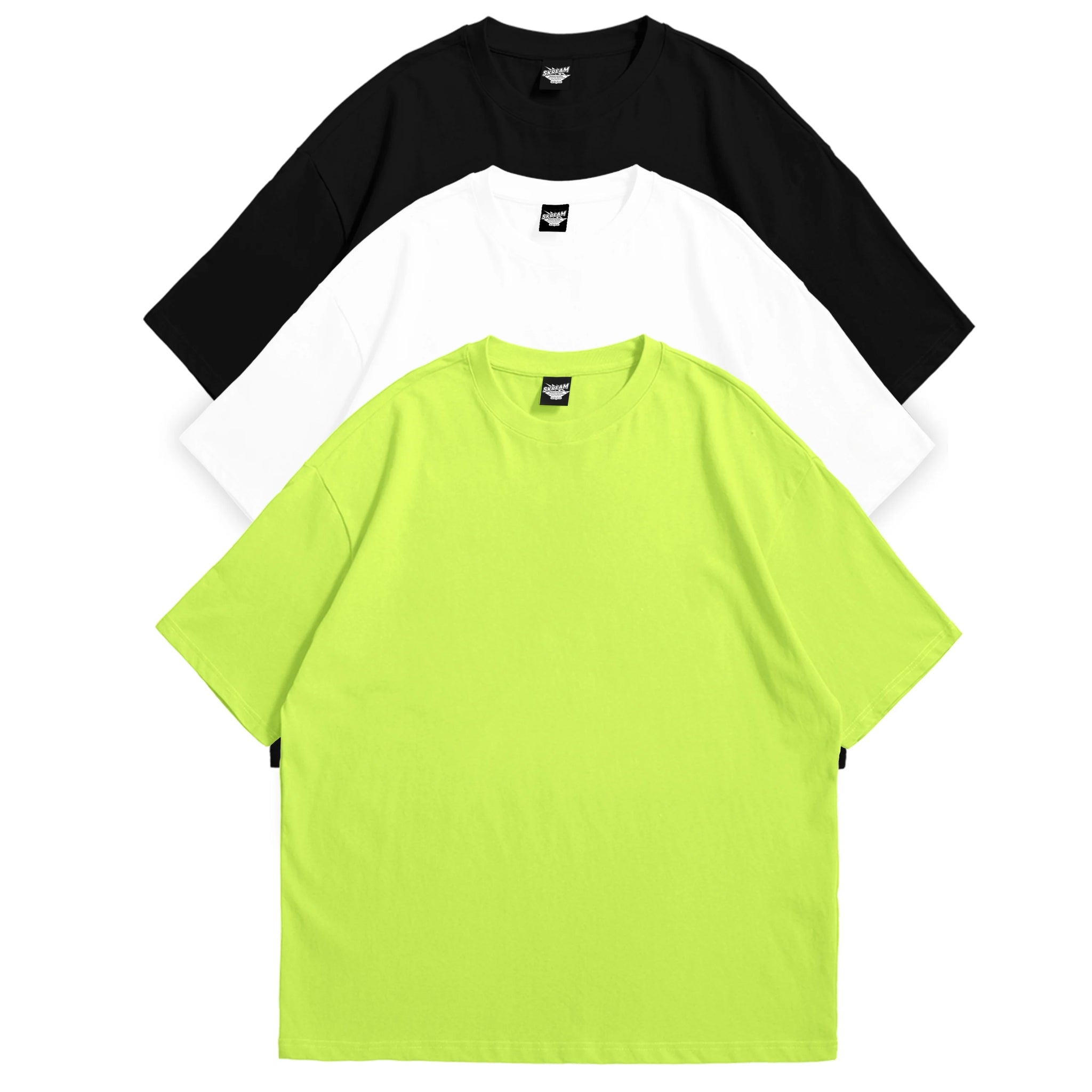 Skream 3-pack Plain Oversized T-shirts Combo