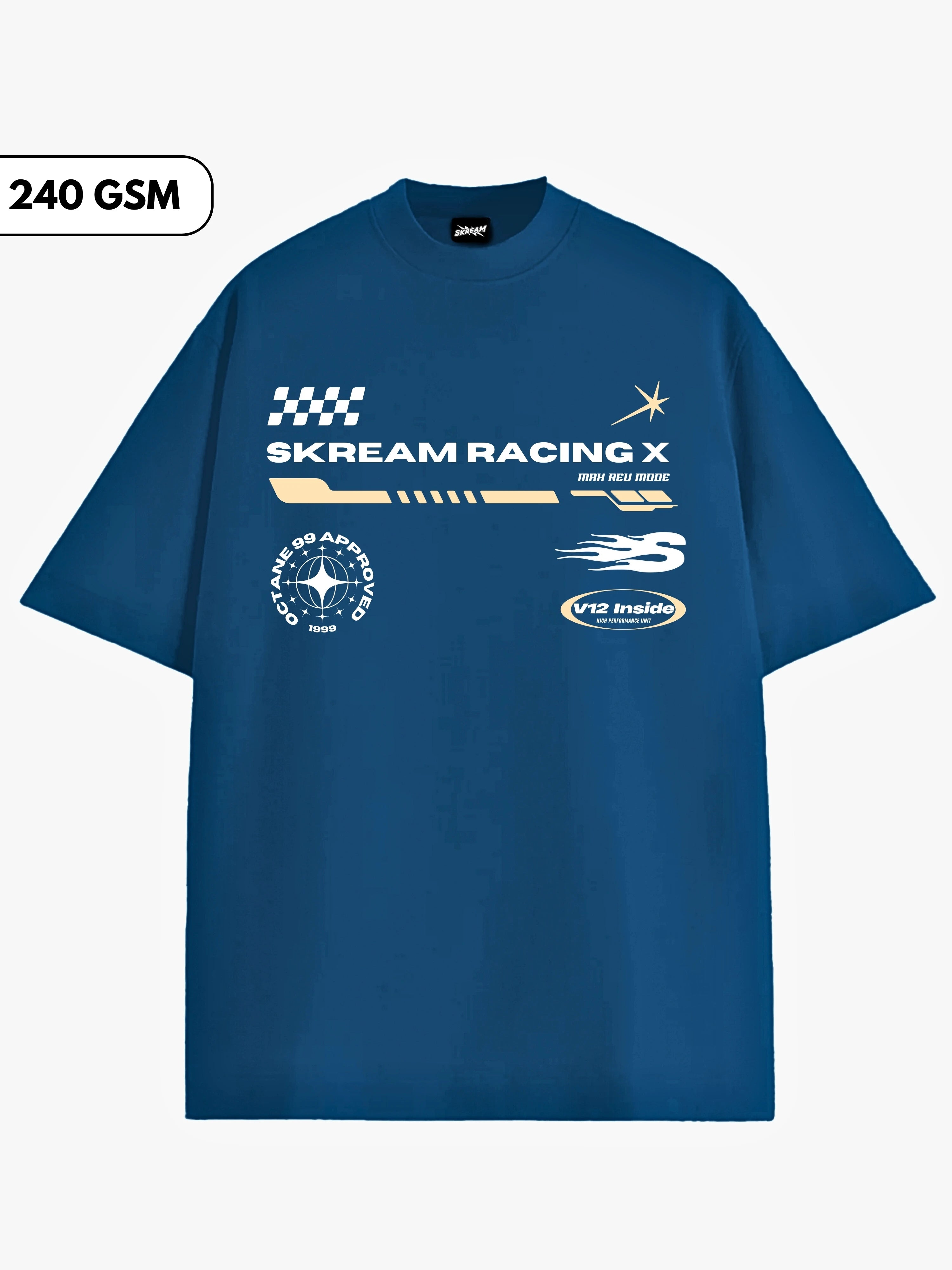 Team Scream Racing Merch Skream Racing Club Heavy Weight Oversized Tee