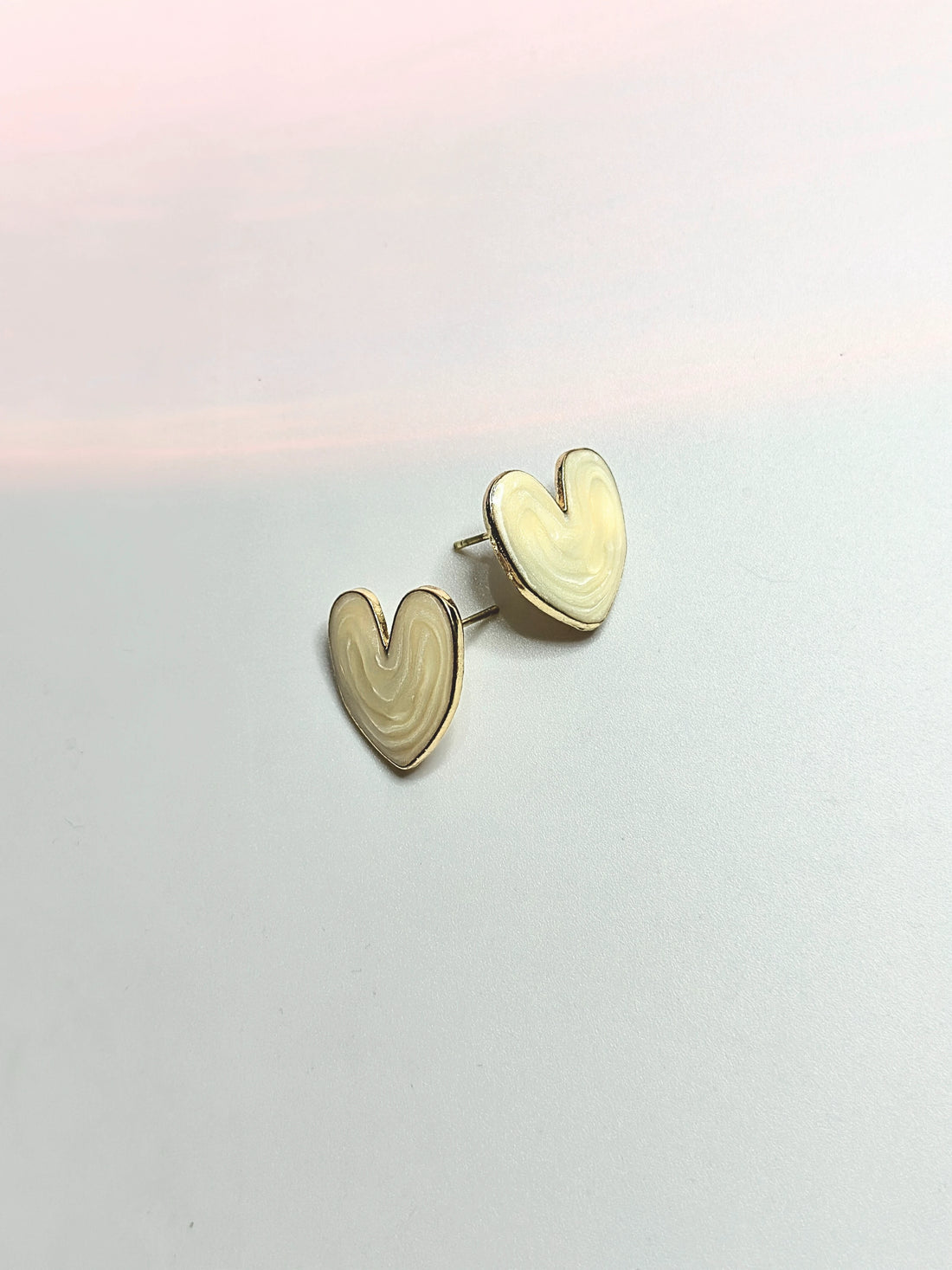 Gold Plated Heart Stud Earrings