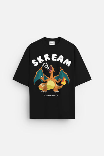 Charizard's puff Pokemon Green Oversized T-shirt