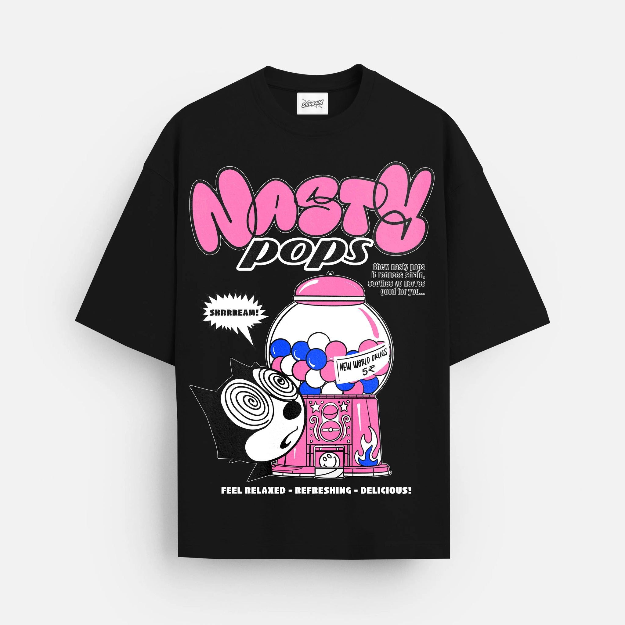 Nasty Pops Black Oversized T-shirt