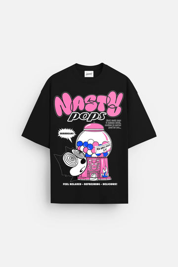 Nasty Pops Black Oversized T-shirt