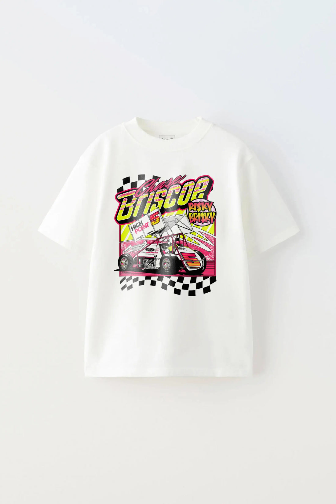 Risky brisky Motorsport White Oversized T-shirt