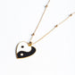 Ying Yang Heart Shaped Y2k Pendant with Long Chain for Women