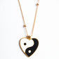 Ying Yang Heart Shaped Y2k Pendant with Long Chain for Women