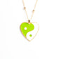 Ying Yang Heart Shaped Y2k Pendant with Long Chain for Women