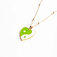 Ying Yang Heart Shaped Y2k Pendant with Long Chain for Women